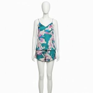 Stars Above Teal and Pink Floral Pajama Set